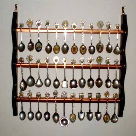 rack with teaspoons