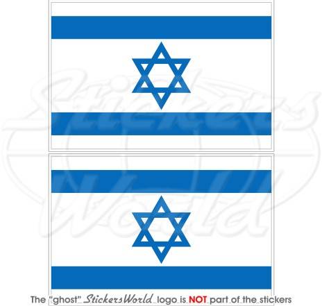 ISRAEL Israeli Flag Jewish Vinyl Bumper Stickers, Decals 4" (100mm) x2