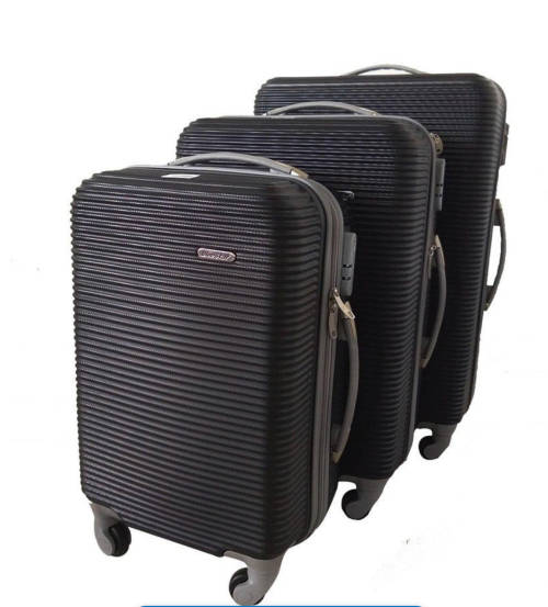 3 Piece Travel Luggage Bag Set BLACK
