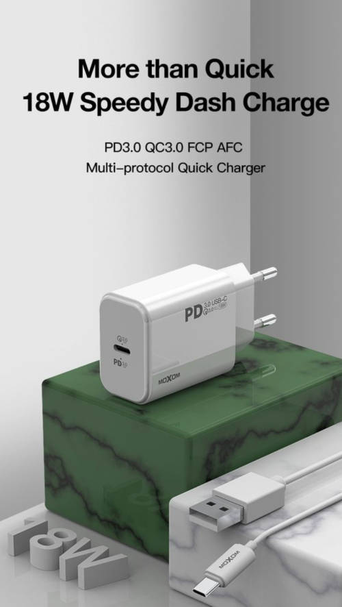 Moxom 3.0 Type-c USB-C PD Charging Adapter 18W - Easy trade