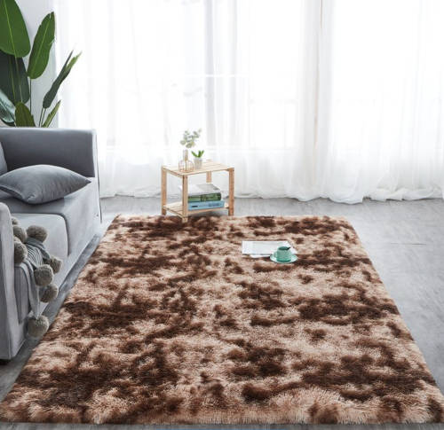 Light Rug Fluffy Carpet - Dark Brown 150CM X 200CM