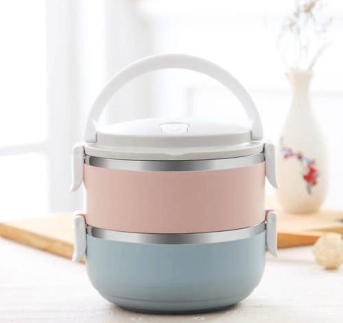 Stainless Steel Lunch Box 3 Layers Stackable Leak-Proof Thermal Bento Boxes