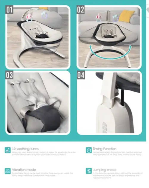 Hot Selling Product Newborn Infant Sleeping Electric Soft Seesaw Cradle Baby Rocking Bouncer Chair