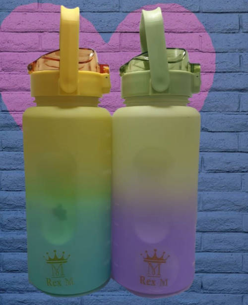 Water Bottle with Motivational Time Markers - 2L