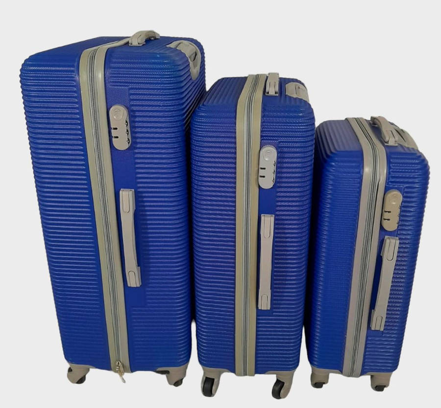 3 Piece Travel Luggage Bag Set - BLUE