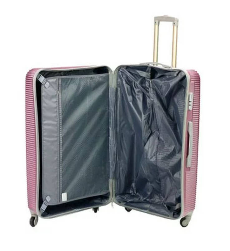 High Quality Big Size 31` Hard Outer Shell Travel Bag - 3 Piece Luggage Set - Pink