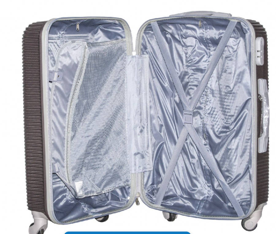 Hard Outer Shell Travel Luggage Set - 3 Piece - Brown - Brand New