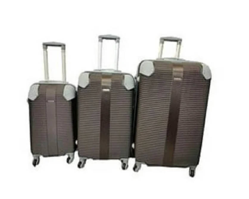 3 Piece Hard Outer Shell Luggage Set - Brown 31 Inch Big Size