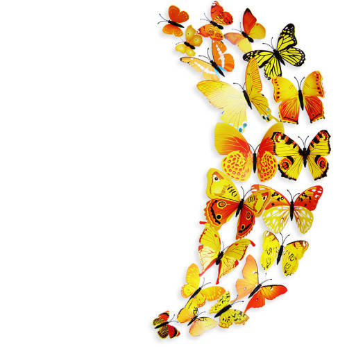 6x PVC 3d Butterfly wall stickers