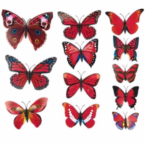 6x 3D Butterfly Wall Stickers