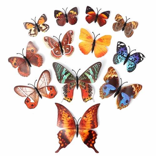 6x PVC 3d Butterfly wall stickers