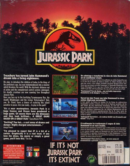 Jurassic Park PC Big Box Adventure game