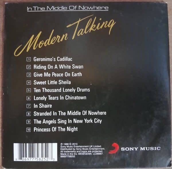 Modern Talking - In The Middle of Nowhere (4th album) CD
