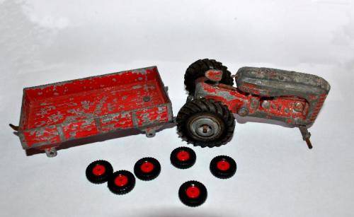 Massey Harris Diecast Tractor & Trailer - See Description
