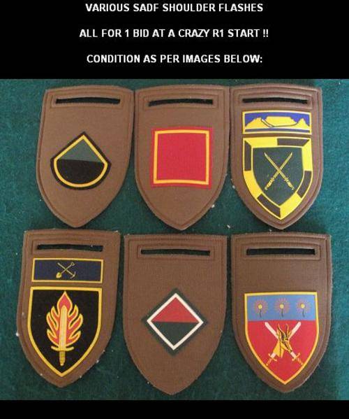 COLLECTION OF SADF SHOULDER FLASHES