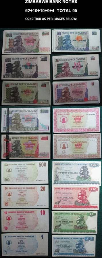 LARGE COLLECTION OF ZIMBABWE BANK NOTES - BID FOR THE WHOLE LOT