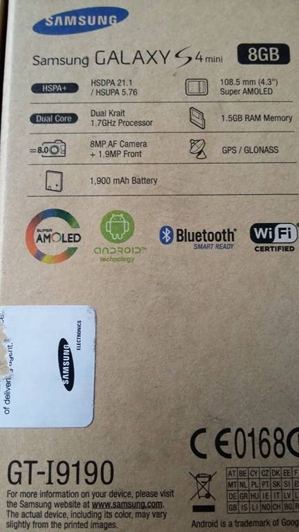 Samsung Galaxy S4 Mini - Outer screen cracked  Only  - *****LOW LOW SHIPPING ****