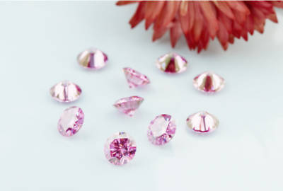 1CT Pink Color Loose Moissanite Stone Round Excellent Cut VVS1 with Certificate