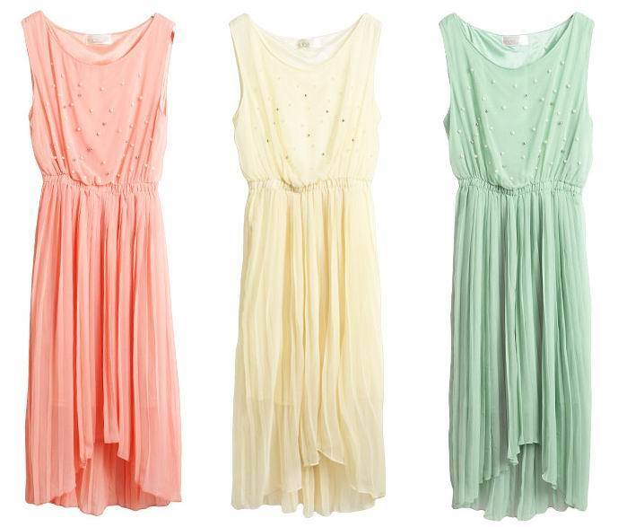 *Fashion Tokyo* Fashion High-low Chiffon Pearl Dress