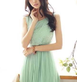 *Fashion Tokyo* Fashion High-low Chiffon Pearl Dress