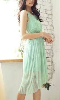 *Fashion Tokyo* Fashion High-low Chiffon Pearl Dress