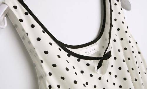 *Fashion Tokyo* Irregular Length Dot Chiffon Sleeveless Dress