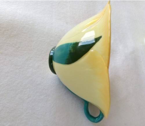 3 X SOUTH AFRICAN MOONSTONE AND MUSTARDSEED POTTERY PIECES - CUP,SAUCER & BOWL