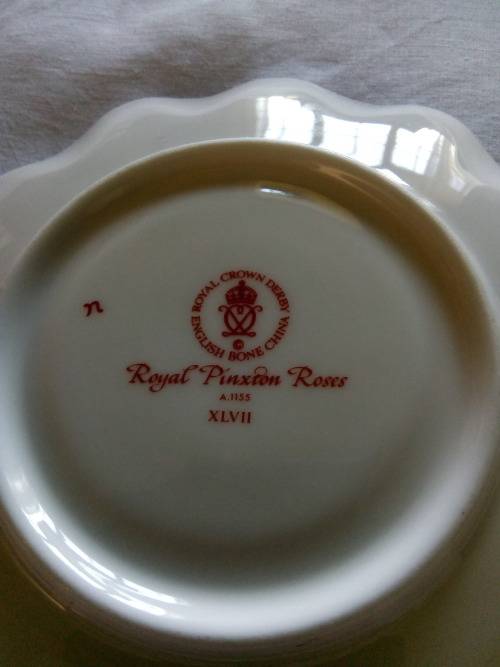 ROYAL CROWN DERBY TRIO - ROYAL PINXTON ROSES PATTERN