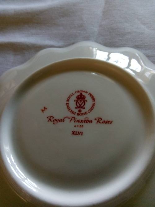 ROYAL CROWN DERBY TRIO - ROYAL PINXTON ROSES PATTERN