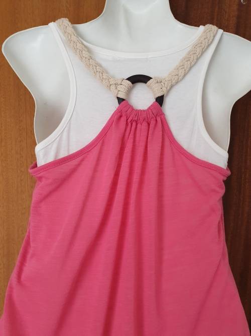 Coral Double Layered Bubble Tank Top