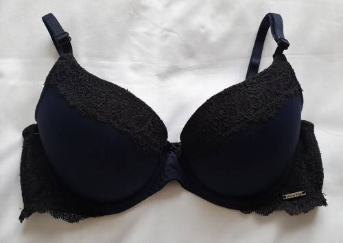 Black and Navy SISSY BOY bra - 34B