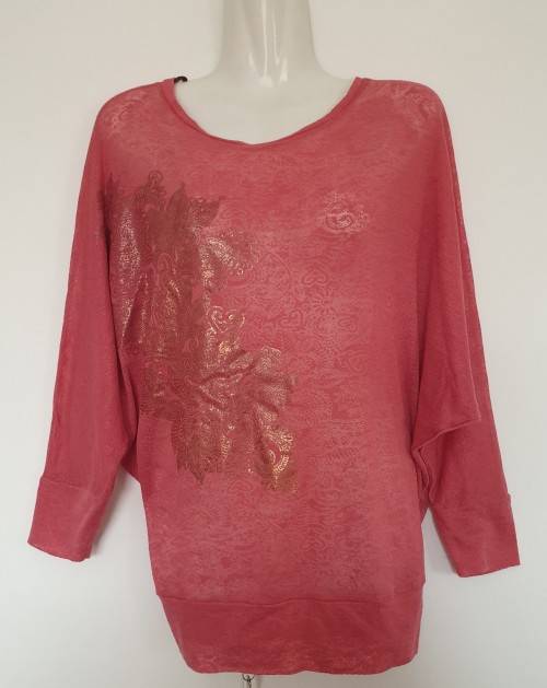 Lovely Coral Bat Wing Top from Ginger Mary