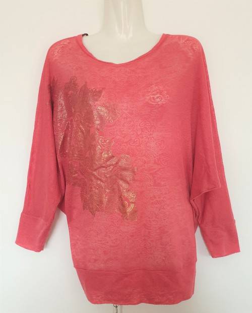 Lovely Coral Bat Wing Top from Ginger Mary
