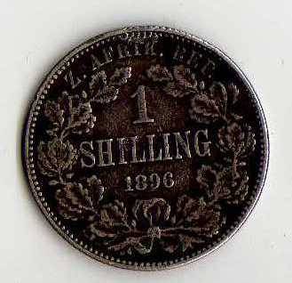 1896 ZAR 1 silver Shilling - Paul Kruger