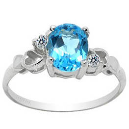 Brand New 2.0 ct GENUINE Natural Blue Topaz RING in 925 Silver Sz 7