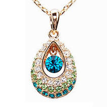 Stunning Simulated Sapphire Diamond Pendant with Chain!