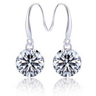 FEMININE 2.0 ct Simulated Diamonds 925 SILVER EARRINGS