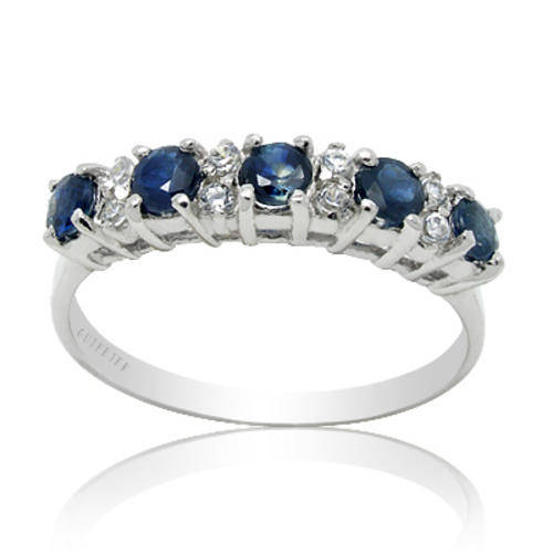 Brand New GENUINE Natural Sapphire RING SOLID 9KT WHITE GOLD Sz 7