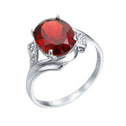 Brand New 2.5 ct GENUINE Natural Garnet RING SOLID 9KT WHITE GOLD Sz 7