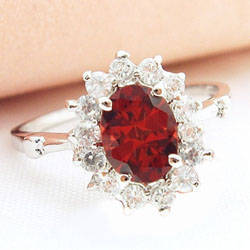 Brand New GENUINE 1.0CT 925 Silver Natural Garnet RING-Sz 7/O