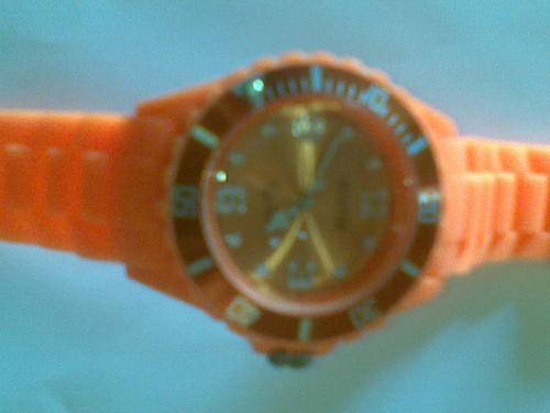 justin orange with daimonds sport watch