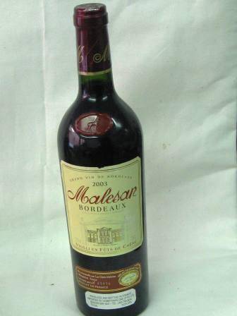 FRENCH BORDEAUX MALESAN 2003 *NUMBERED 83976*
