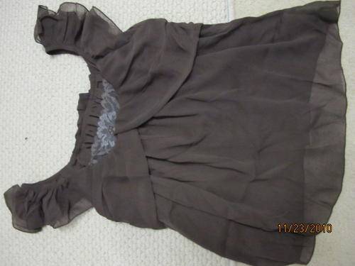 fashion chiffon   top    -    fit for size 30---34- brown  color