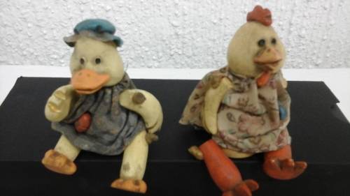INCREDIBLY ADORABLE BABY DUCK AND ROOSTER FIGURINES. MADE FROM CERAMIC. SIMPLY STUNNING!