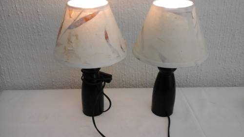 TWO STUNNING WOODEN LAMPS. STUNNING AND FABULOUS PIECES!