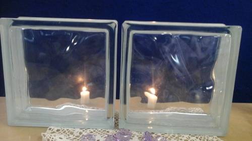 TWO STUNNING GLASS BRICKS. MADE IN JINGHUA CHINA. TRULY MAGNIFICENT!