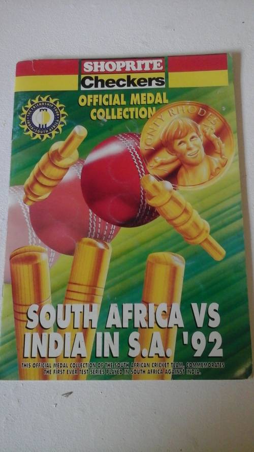 MARVELOUS 'SHOPRITE CHECKERS' OFFICIAL MEDAL COLLECTION SOUTH AFRICA VS INDIA IN SA '92. PHENOMENAL!