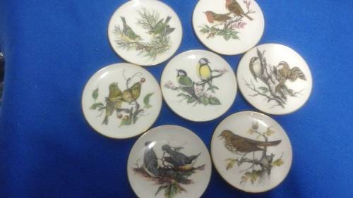 SEVEN TERRIFIC COALPORT BONE CHINA PIN DISHES. MADE IN ENGLAND. GORGEOUS SET!