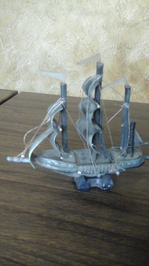 AWESOME VINTAGE SHIP ORNAMENT. GORGEOUS DECORATIVE PIECE!