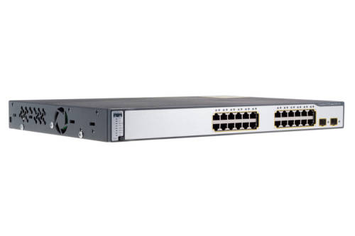 *Power Over Ethernet* 24 Port Cisco Catalyst 3750 POE Switch (WS-C3750-24PS)  + Rackmount Kit